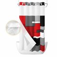 thumbnail image 2 of Red Black Grey No Hook Shower Curtain Waterproof, Bathroom Curtains with Snap in Liners and See Through Top Window, Geometric Abstract Modern Irregular Hotel Style Bathtub Curtains Shower 54"Wx78"L, 2 of 8