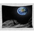 thumbnail image 1 of Galaxy Tapestry, Planet Earth Rocky Cliffs of Moon Lunar Panorama Art Cosmos Outer Space Print, Wall Hanging for Bedroom Living Room Dorm Decor, 60W X 40L Inches, Blue Black Grey, by Ambesonne, 1 of 2