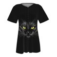 thumbnail image 5 of ICHUANYI Liquidación Mujer Moda Casual Impresión Manga Corta Camiseta Suelta Tops Túnica Blusa ICHUANYI WER202308257326, 5 of 5