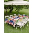 thumbnail image 4 of Outdoor Tablecloth with Umbrella Hole for Patio/Picnic/Party/Camping, 4th of July Daisy Waterproof Table Cloth Rectangle Table Cover Washable, Watercolor Independence Day Flroal (60"x 120"), 4 of 8