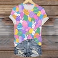 thumbnail image 7 of UngA Easter T-Shirts for Women Happy Bunny Eggs Plaid Leopard Printed Tee Tops Short Sleeve Graphic Easter Shirt Women (Hot Pink,S), 7 of 7