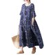 thumbnail image 1 of Vestido de lino de algodón vintage para mujer Vestido suelto de bolsillo de manga corta con cue CACAGOO  Vestido de mujer, 1 of 7