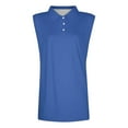 thumbnail image 5 of Yigetop Sleeveless Polo Shirts for Women, Shirts for Women 2025 Summer Button Down Collared Sleeveless Tops Business Work Casual Basic Blouses Golf Shirts for Woman Blue 2XL, 5 of 6