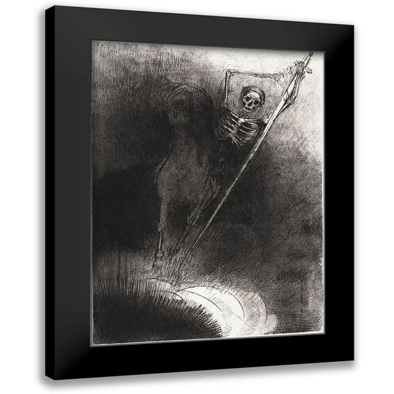 Redon, Odilon 11x14 Black Modern Framed Museum Art Print Titled - And His Name That Sat on Him Was Death