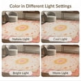 thumbnail image 7 of ODIKA 8'x10' Washable Area Rug Pink Vintage Boho Retro Whimsical Grid Cottagecore Beige Maximalist for King Size Bedroom Under Bed, Master Suite, Non-Shedding, Easy Care, 7 of 7