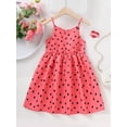 thumbnail image 2 of Toddler Girls Dress 4T Girls Summer Suspender Dress 4T Girls Sleeveless Heart Print Dress Red, 2 of 7