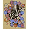 thumbnail image 3 of Mackintosh, Charles Rennie 15x18 Black Modern Framed Museum Art Print Titled - Floral and Chequered Fabric Design, Circa 1916, 3 of 5
