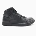 thumbnail image 1 of Ni - ke Air Jordan 1 Mid Mens Size 8.5 US Triple Black Leather Sneakers Shoes, 1 of 5