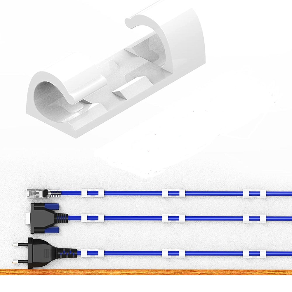 SelfAdhesive Cable Clips Organizer Drop Wire Holder Cord Management