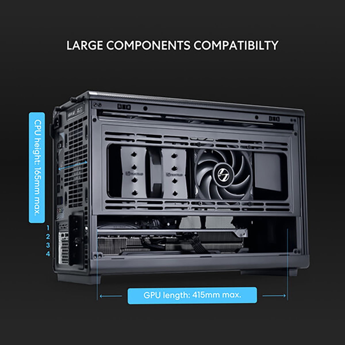 Lian Li A3-mATX PC Case - Wood Edition - Micro ATX Case - Supports 360mm AIO Cooler & 415mm GPU - Wood Front Panel - No Fans Included - Black (A3X-WD)