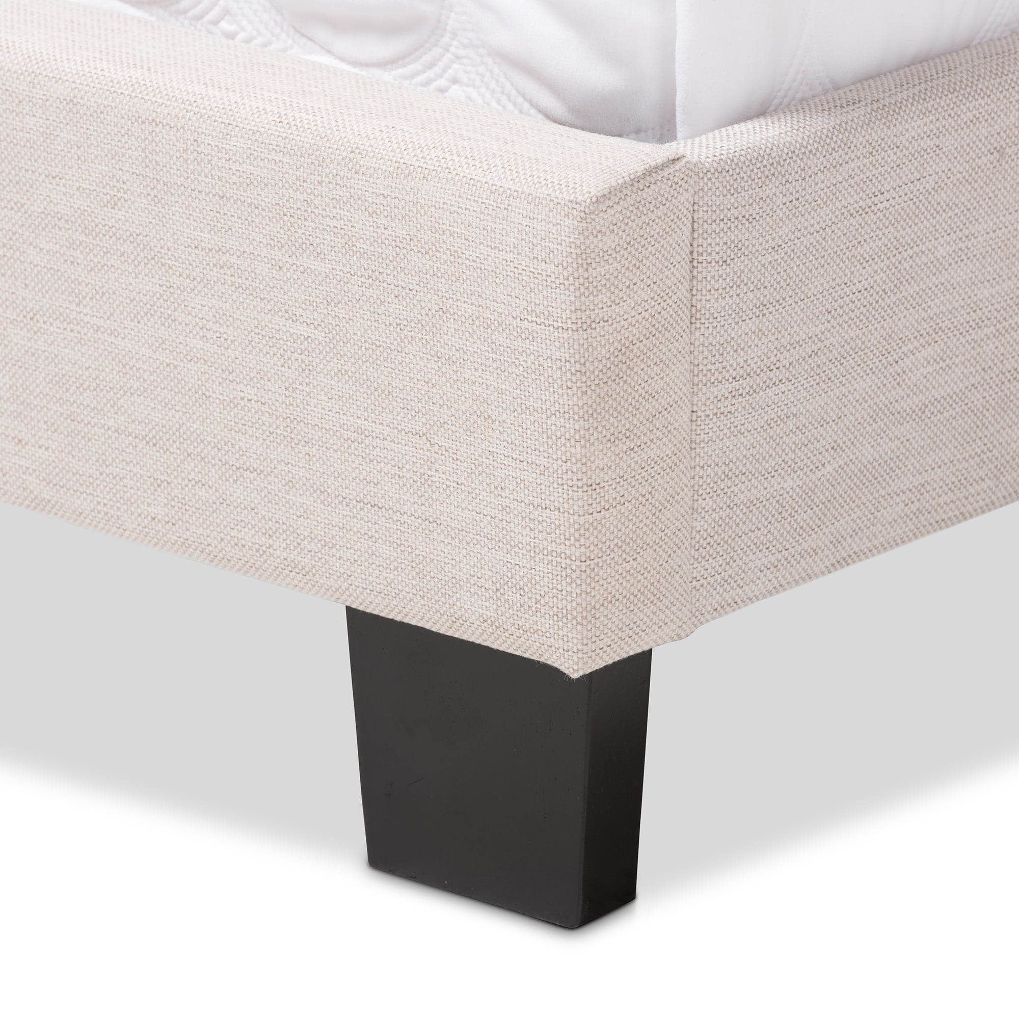 Baxton Studio Lexi Light Beige Fabric Upholstered Queen Size Bed