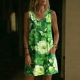 thumbnail image 5 of QUNYINEY Sleeveless Sun Dresses for Women 2026 Summer A Line Mini Floral Tank Dress V Neck with Pockets Casual Loose Fit Beach Dresses, 5 of 7