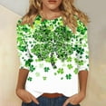 thumbnail image 2 of Saint Patricks Day Shirt Funny,Womens White Tunic Tops Dressy Casual Women Blouses Elegant Casual Petite Short Sleeve Shirts for Women Work, 2 of 5
