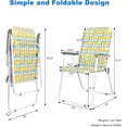thumbnail image 3 of Coraluna Patio Lawn Webbed Folding Chairs Set of 2, Outdoor Beach Chair Portable Dining Chair for Outdoor Yard, Garden (Yellow, Classic), 3 of 16