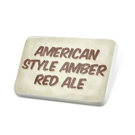 Porcelein Pin American Style Amber Red Ale Beer, Vintage style Lapel Badge –