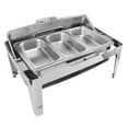 thumbnail image 1 of Stainless Steel Buffet Chafer, 9L Food Warmer with Transparent Glass Lid, Easy to Clean, Rectangular Chafers and Buffet Warmer, 9L Capacity for Hotels,, 1 of 8