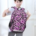 thumbnail image 6 of FORMRS Kids Backpack for School Unisex 17" Casual Bookbag Travel Daypack with Compartment Pockets, Purple Floral Leopard Pattern, 6 of 7