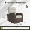 thumbnail image 7 of LayinSun Oversized Wicker Outdoor Swivel Glider Recliner with Adjustable Backrest & Footrest, Patio Reclining Lounge Chair, 7 of 7