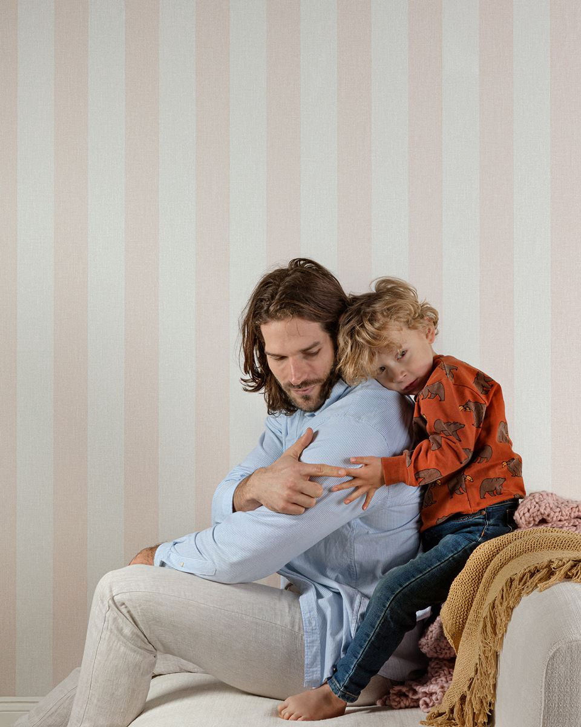 Pink Simple Stripes Wallpaper