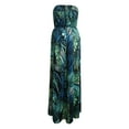 thumbnail image 5 of Wycnly Dresses for Women Beach Boho Elastic Waist Strapless Maxi Sundress with Pocket Sleeveless Tube Top Striped Print Summer Long Formal Dress Blue XXL, 5 of 5