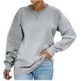 thumbnail image 2 of GaThRRgYP Off the Shoulder Tops for Women,T Shirts for Women Tops Summer,Women's Loose T-shirt Long Sleeves Blouse Round Neck Casual Tops Sweatshirt Gray S, 2 of 4