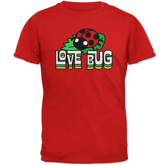 Love Bug Ladybug Retro 70s Mens T Shirt Red LG