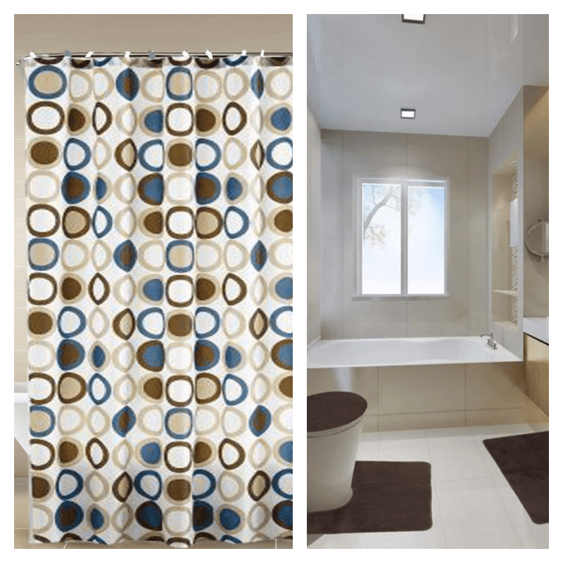 Details about   Bathroom Non-slip Waterproof floor Mat Shower Curtain Set Lid Toilet Rug Cover 