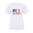 thumbnail image 4 of Tops Cortos para Mujeres Bandera de Moda Impresa Cuello Redondo, Camiseta de Manga 3/4 para Uso Diario, Casero Y Cómodo, 4 of 4