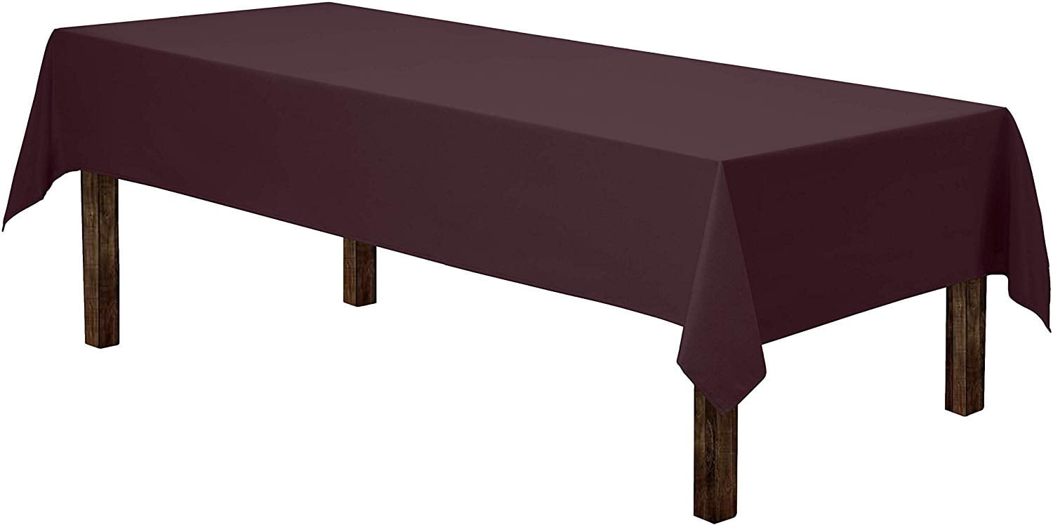 Eggplant Rectangular Table Cloth for 6 Foot Table in Washable Polyester