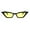 Black Yellow, variant on Womens Narrow Goth Cat Eye Vintage Retro Mod Sunglasses All Black
