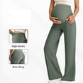 thumbnail image 2 of UMfun Women's Plus Size Maternity Pants, Casual Stretchy Comfy Lounge Leggings, Over The Belly Yoga Work Dress Pregnancy Pants, Stretchy Wide Leg Trousers with Pockets, 2 of 6