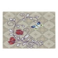 thumbnail image 1 of Batik Cutting Board, Flower Body with Curved Branch and Butterflies on Retro Background Graphic Print, Decorative Tempered Glass Cutting and Serving Board, Large Size, Multicolor, by Ambesonne, 1 of 1