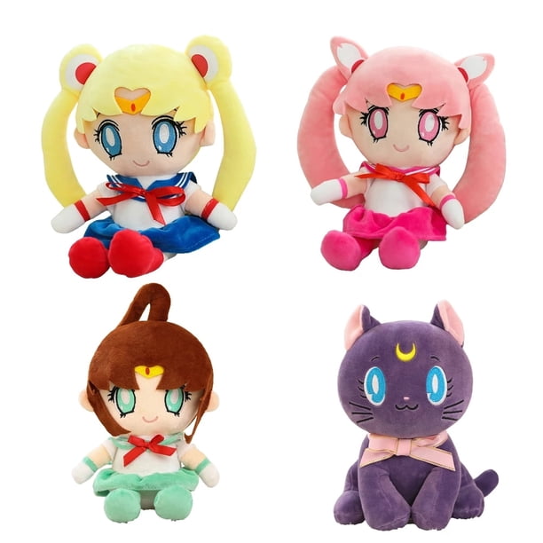 25-60cm Japanese Anime Tsukino Usagi Stuffed Doll Cute Cartoon Sailor Moon Plush Toys Gilrs Kitty Throw Pillow Girlfriend Gift zhangmengya LED