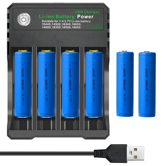 GJX Battery Charger, Universal Smart Charger for 3.7V Lithium ion Batteries 18650 Rechargeable Battery