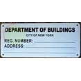 thumbnail image 5 of DEPT OF BUILDING SIGN -HPD (8.5X3,WHITE BRUSH SILVER BACKGROUND,ALUMINUM) -ref16822, 5 of 5