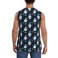 thumbnail image 4 of Fotbe Christmas Gnome blue Men's Camiseta sin Mangas Estampada para Hombres, Playera Casual para Gimnasio, Entrenamiento, Playa-Large, 4 of 7