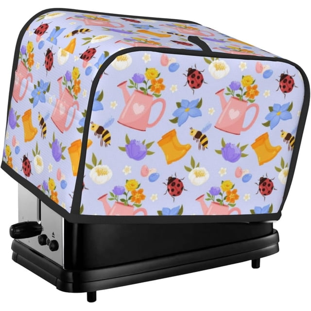 Toaster Cover 4 Slice Honeybee Dustproof Bread Maker Cover Fingerprint Bakeware Protection Wide Slot Toaster Bag Reusable Kitchen Small Appliance Cover TC278