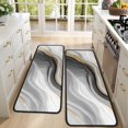 thumbnail image 4 of Kitchen Rugs Sets Of 2,Gray White Marble Gold Wave Pattern Anti Fatigue Kitchen Mat Rugs Non Slip Washable,Decorative Kitchen Floor Mats for Kitchen,Sink,Laundry,17"x47"+17"x47", 4 of 5