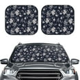 thumbnail image 2 of Bingfone Retro Flower Windshield Sun Shade 2-Piece Foldable Car Front Window Sunshade for Most Sedans SUV Truck - Large, 2 of 7