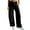 Black, variant on Sexy Dance Women Cargo Pants Wide Leg Military Trousers High Waist Combat Pant Baggy Bottoms Solid Color Blue XL