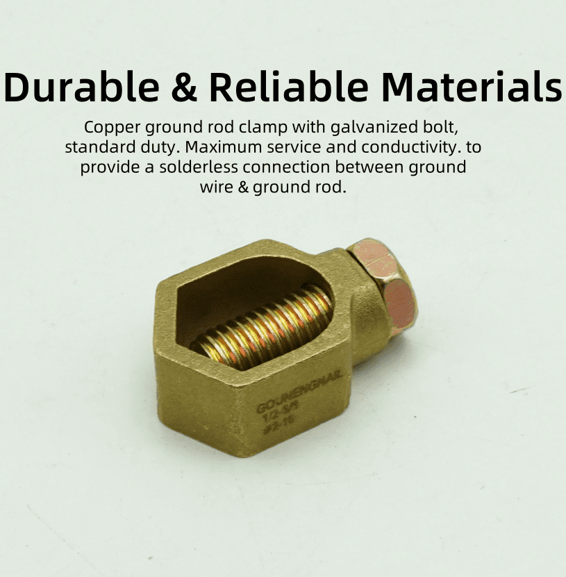 Copper Ground Rod Clamp, Great for 1/2”- 5/8’’ Grounding Rods (25 , CP58 (1/2''-5/8''))
