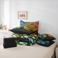 thumbnail image 6 of Homewish Bohemian Nature Tree 7 Pieces Full Size Bedding Sets,Colorful Boho Glass Full Size Bed in a Bag,Navy Yellow,Black Reversible, 6 of 8