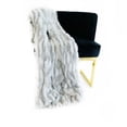 thumbnail image 3 of Plutus White Silver Snow Chinchilla Faux Fur Luxury Throw Blanket, 3 of 3