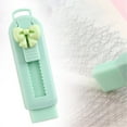 thumbnail image 2 of Cartoon Retractable Eraser,Push-Pull Retractable Erasers,Cute Eraser That Does Not Leave Marks Retractable Clean and Has Little Push Pull Eraser for s-chool Students Stationery,Green Bow,3.35x0.98", 2 of 5