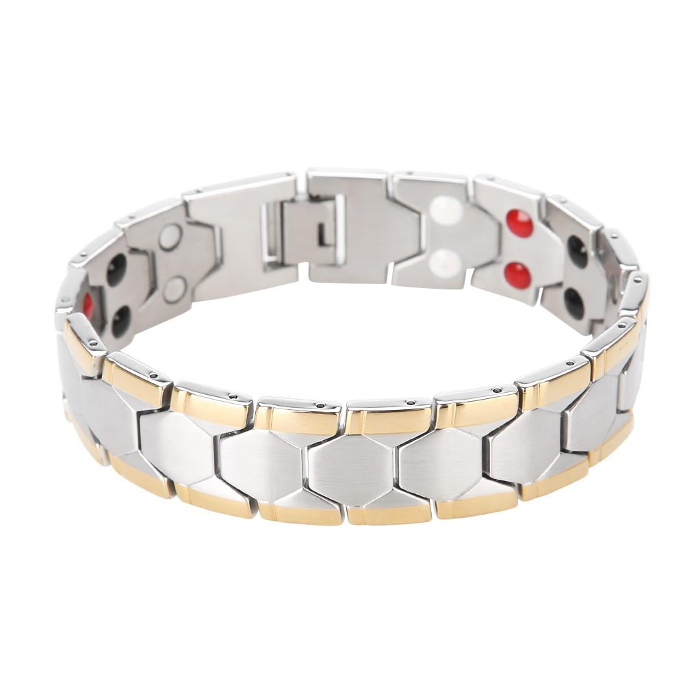Fashion Men Health Magnetic Bracelet Matte Stainless Steel Chain Bangle 21CM