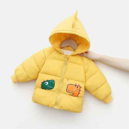 

ZHUASHUM Toddler Jacket Children Baby Boys Girls Long Sleeve Cute Cartoon Winter Solid Ears Hooded Outer Outwear Outfits Clothes Coat For Kid