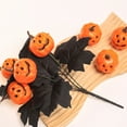 thumbnail image 4 of 2 piezas de hojas de arce artificiales para Halloween, hojas de arce de seda, ramos de otoño para plantas artificiales, arreglos florales otoñales, decoración de Halloween, hojas de arce y calabazas., 4 of 7