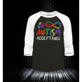 thumbnail image 2 of Shop4Ever Men's Autism Acceptance Infinity Symbol Raglan Baseball Shirt XX-Large Black/White, 2 of 4