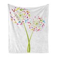 thumbnail image 1 of Floral Soft Flannel Fleece Blanket, Spring Dandelion Flower with Heart Shaped Colorful Petals Romance Valentines Design, Cozy Plush for Indoor and Outdoor Use, 50" x 70", Multicolor, by Ambesonne, 1 of 6