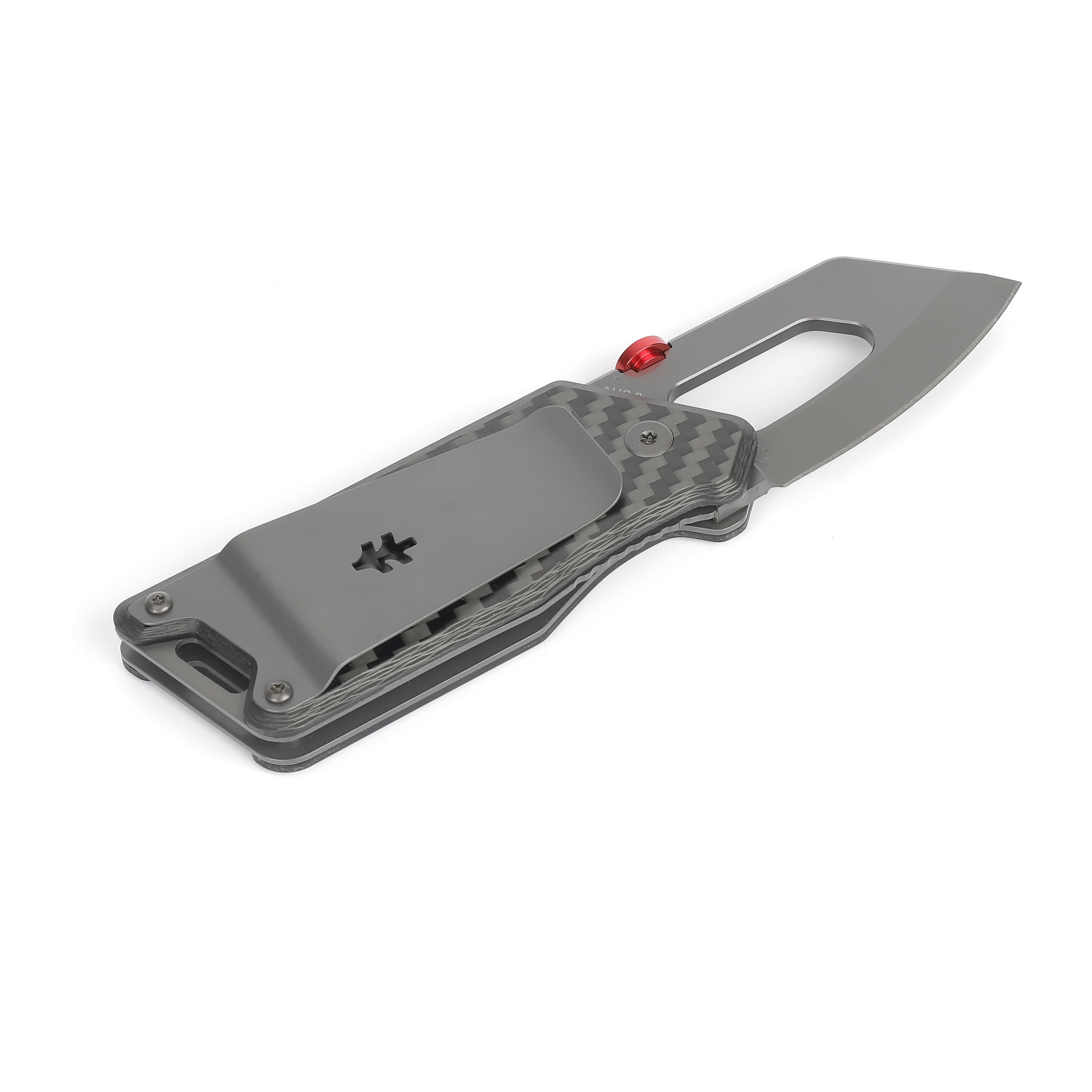 Swiss Tech 5.5" Ball Bearing Assisted Folding Pocket Knife, 2.5" AUS-8 Steel, 3" Carbon Fiber Handle with Money Clip, Multi-Color